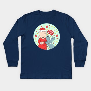 Doug & Porkchop X'mas Kids Long Sleeve T-Shirt